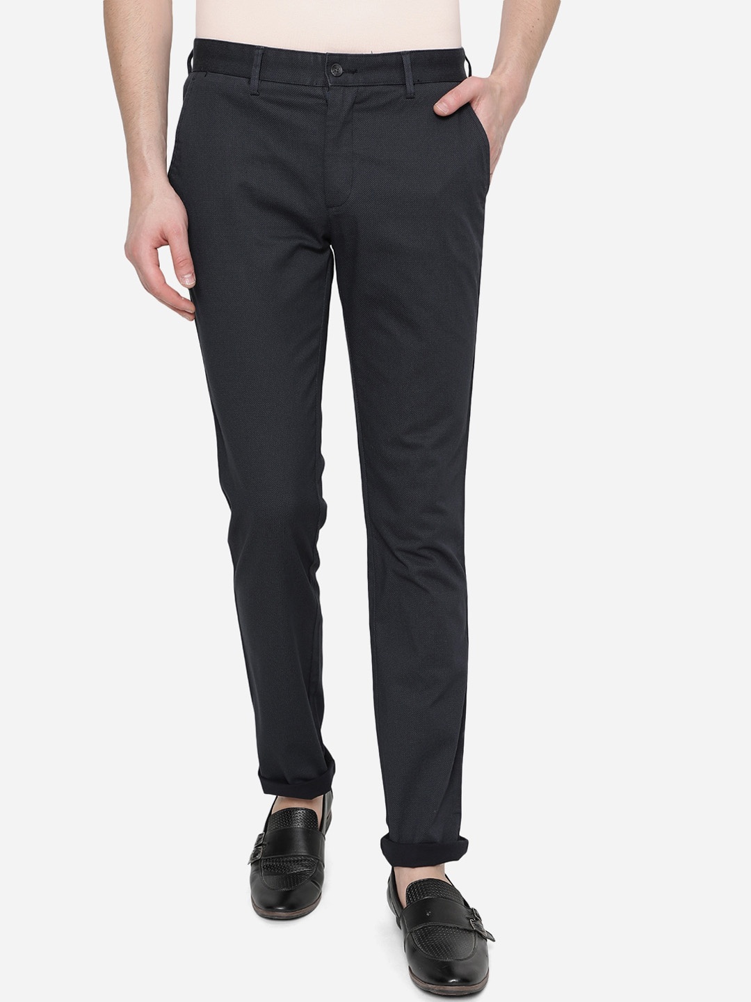 

Greenfibre Men Navy Blue Skinny Fit Trousers