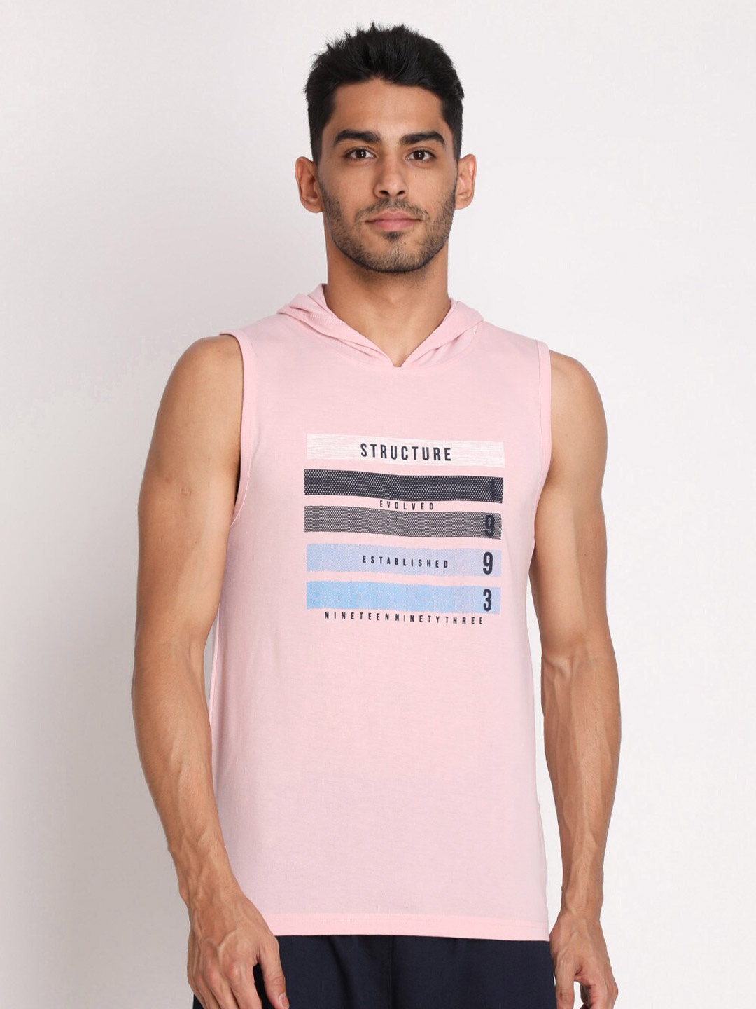 

Chkokko Men Pink Typography Printed V-Neck T-shirt