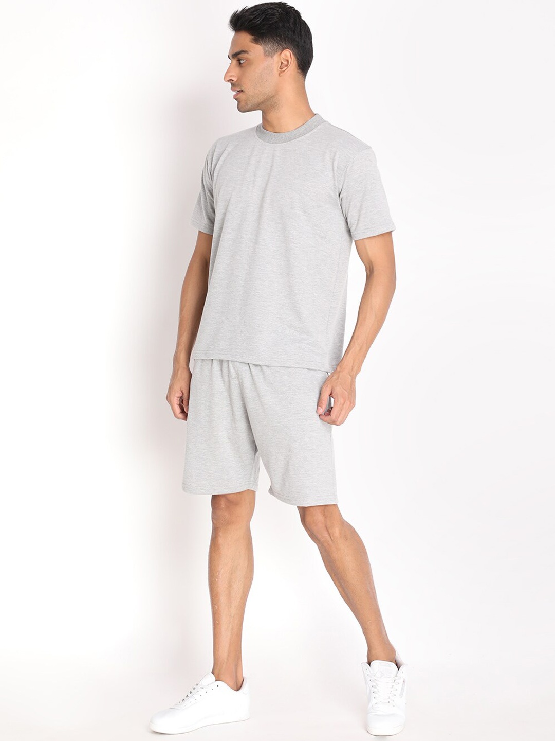 

CHKOKKO Men Grey Casual Co-Ord Sets