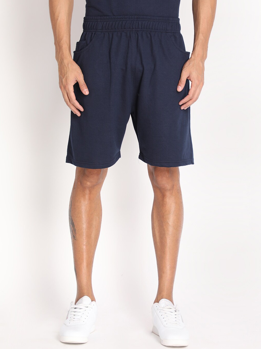 

CHKOKKO Men Navy Blue Outdoor Sports Shorts