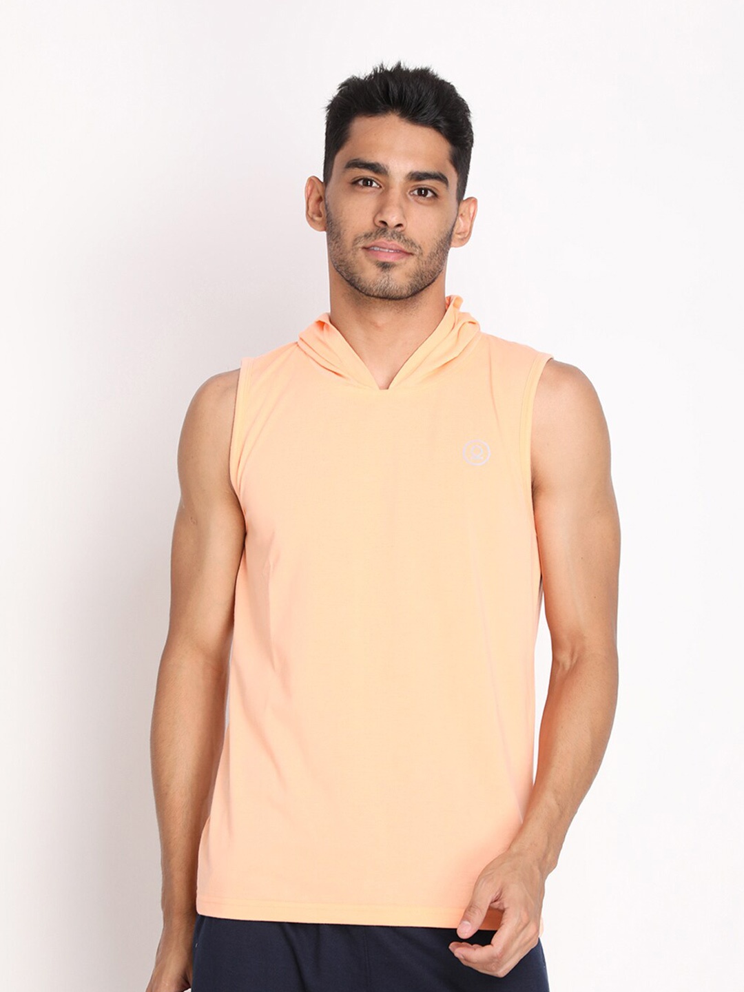 

Chkokko Men Orange Polo Collar T-shirt