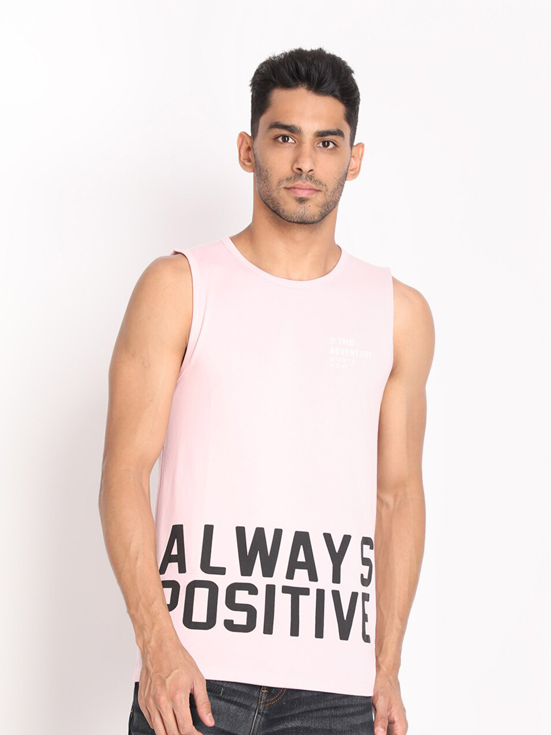 

Chkokko Men Pink Typography T-shirt