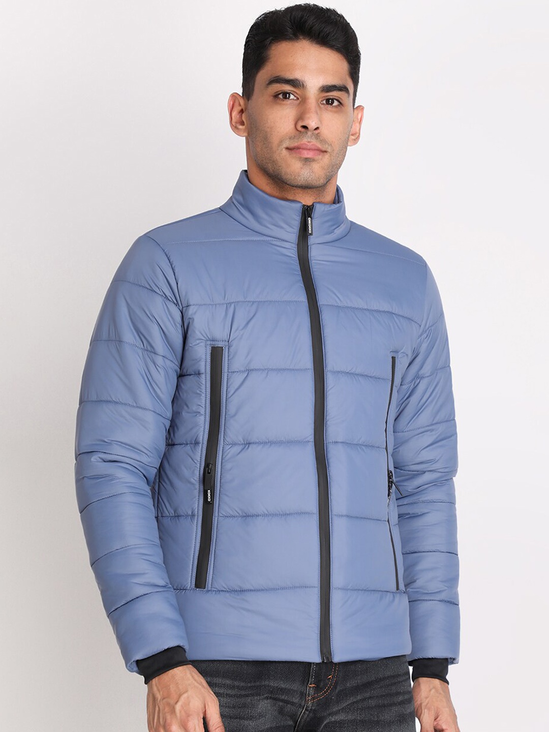 

CHKOKKO Men Blue Lightweight Outdoor Puffer Jacket