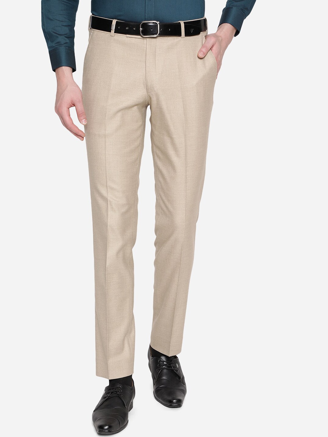 

JADE BLUE Men Grey Skinny Fit Trousers