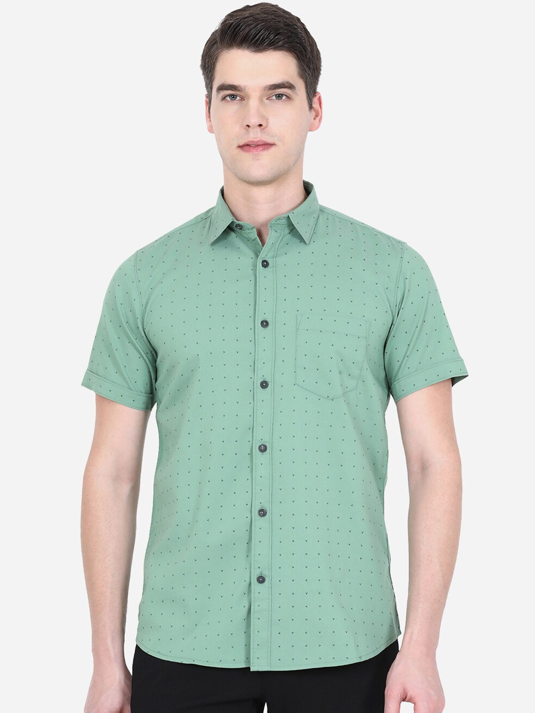 

JADE BLUE Men Green Slim Fit Printed Casual Shirt