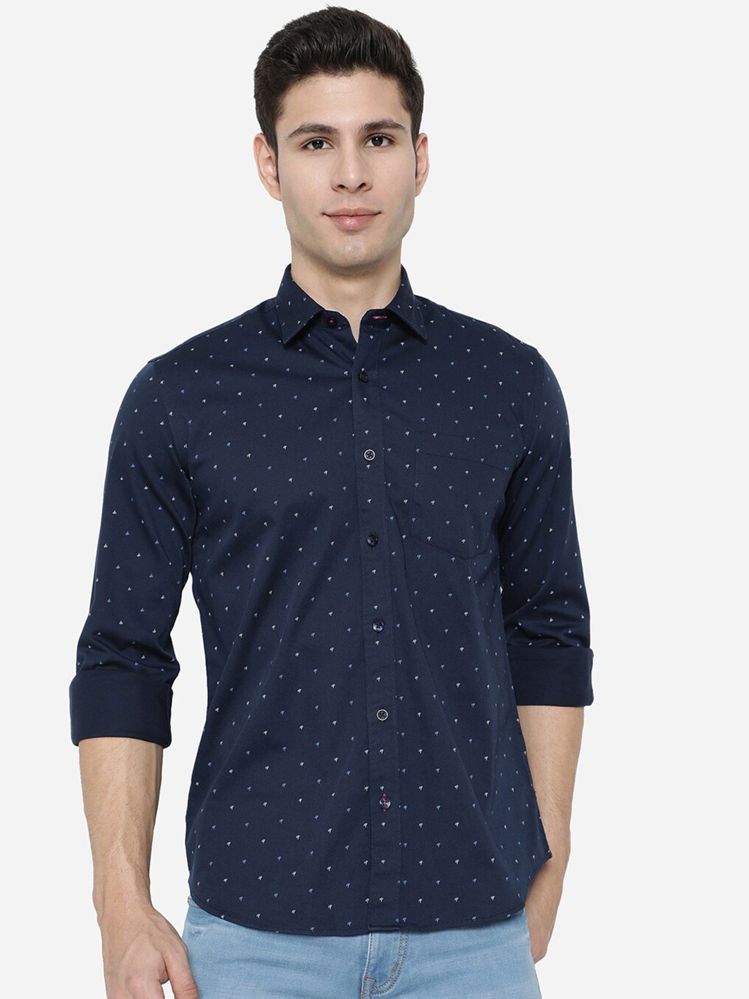 

JADE BLUE Men Blue Slim Fit Printed Casual Shirt