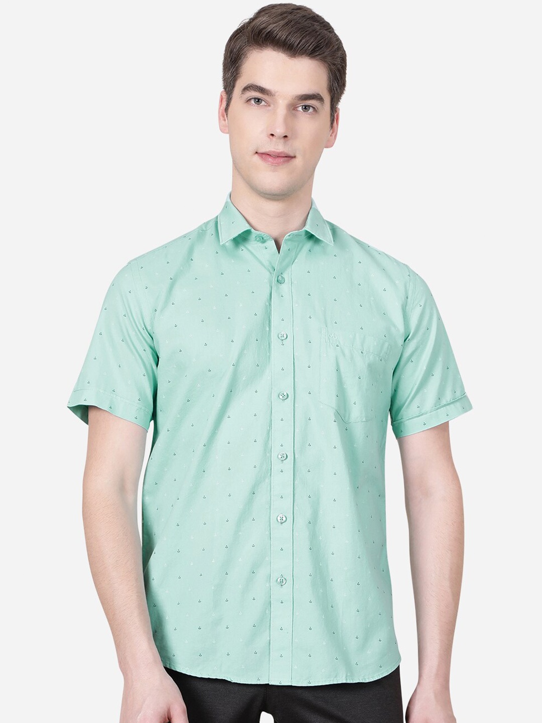 

JADE BLUE Men Green Slim Fit Printed Casual Shirt