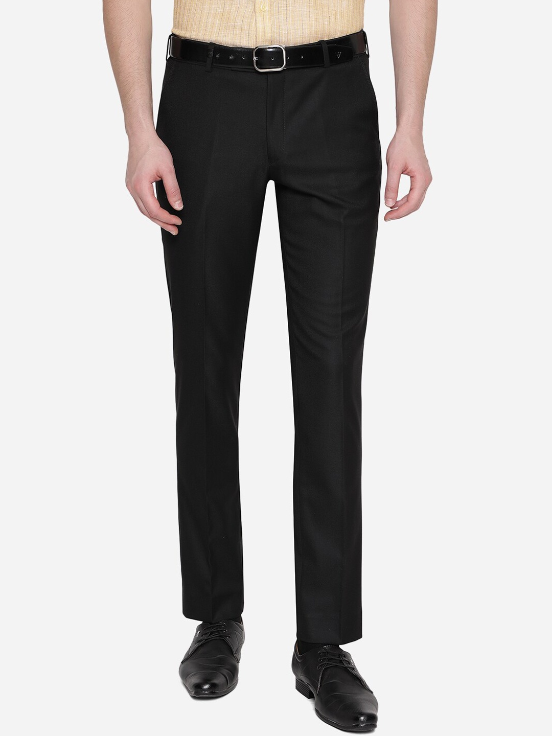 

JADE BLUE Men Black Slim Fit Trousers