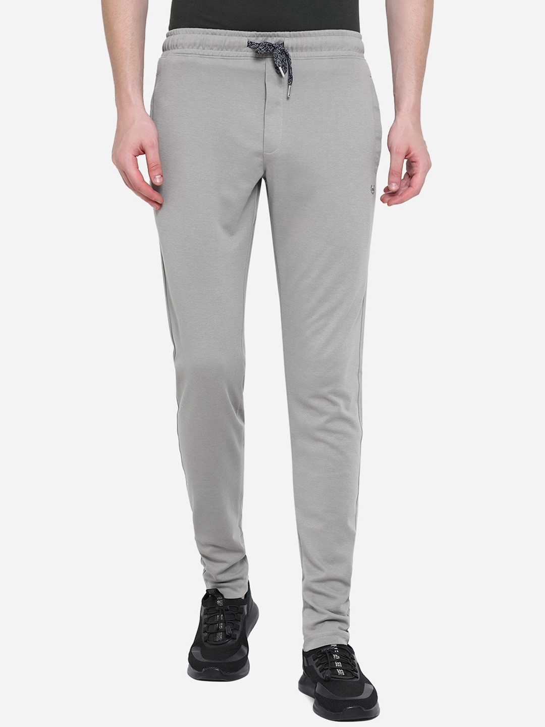 

JADE BLUE Men Grey Solid Track Pants