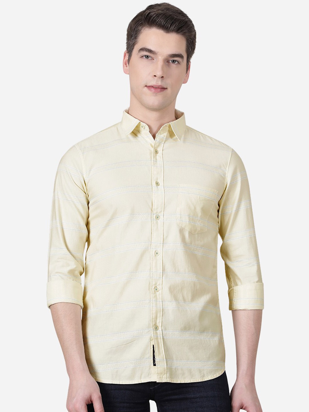 

JADE BLUE Men Yellow Slim Fit Casual Shirt