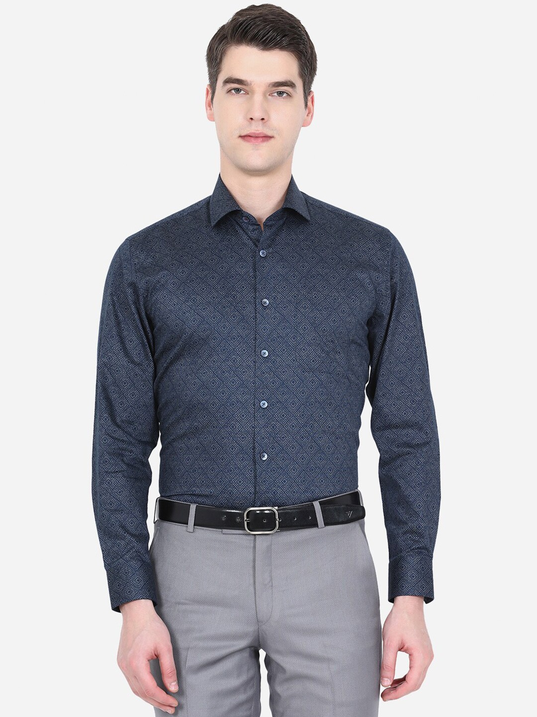 

JADE BLUE Men Blue Floral Printed Formal Shirt