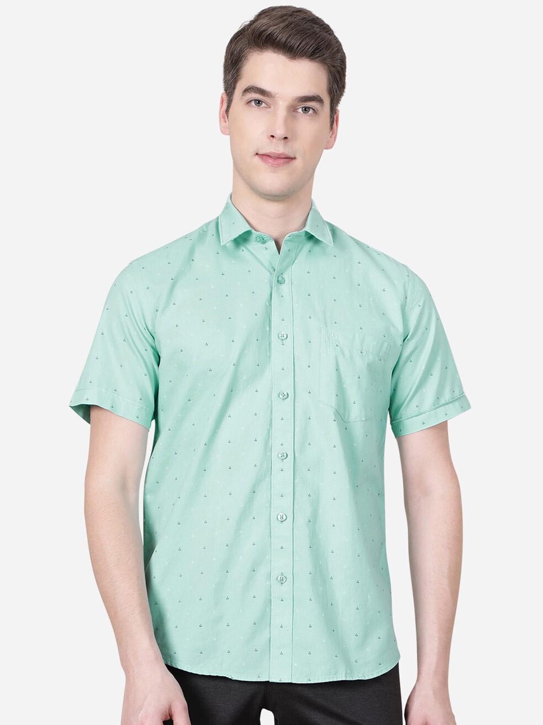 

JADE BLUE Men Green Slim Fit Printed Casual Shirt