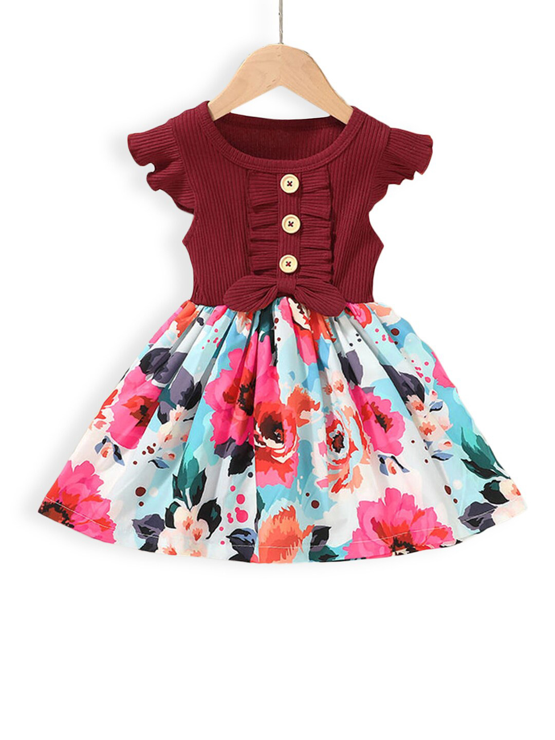 

Hopscotch Red Floral Dress