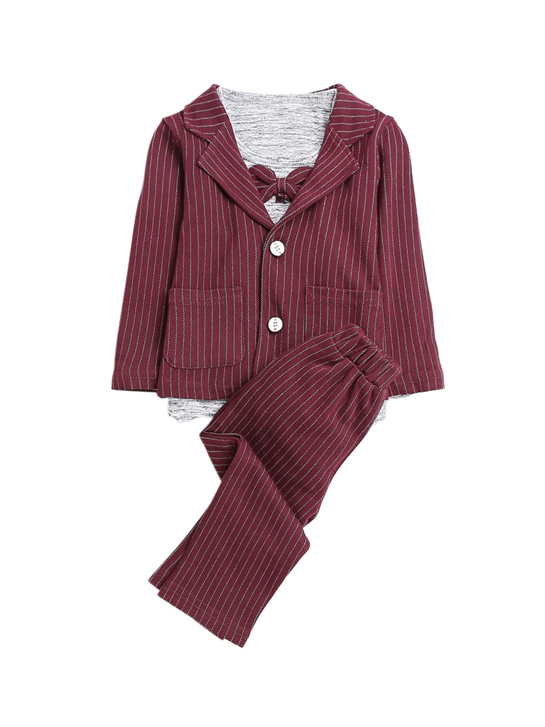 

Hopscotch Boys Red Printed Shirt with Trousers