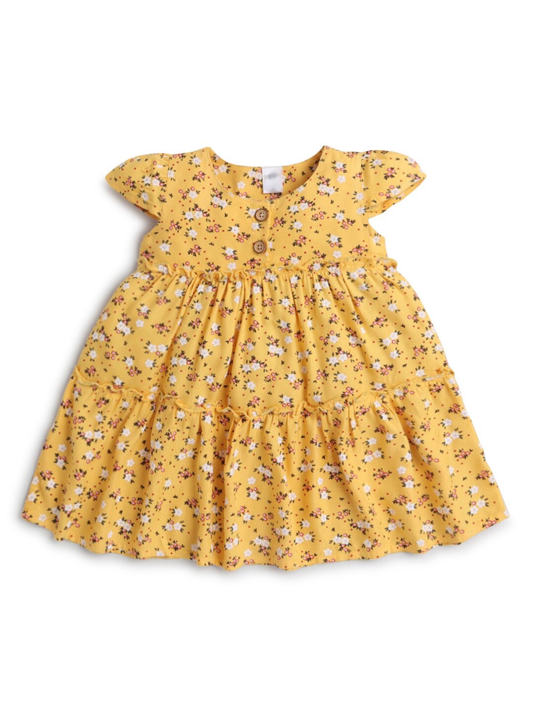 

Hopscotch Yellow Floral Empire Dress