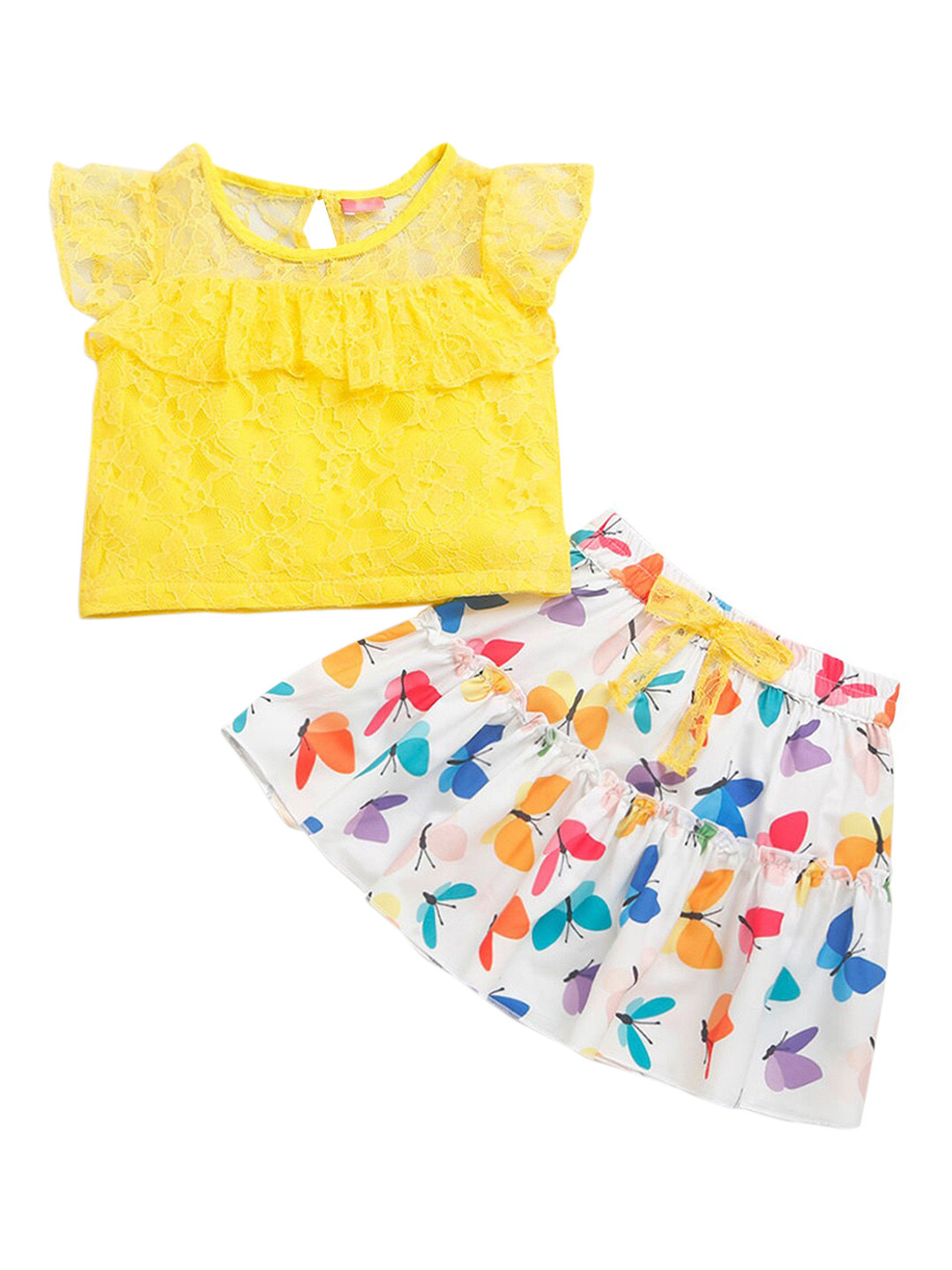 

Hopscotch Girls Multicoloured Top with Skirt, Multi