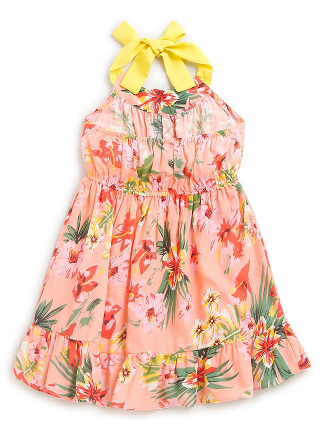 

Hopscotch Beige Floral Blouson Dress