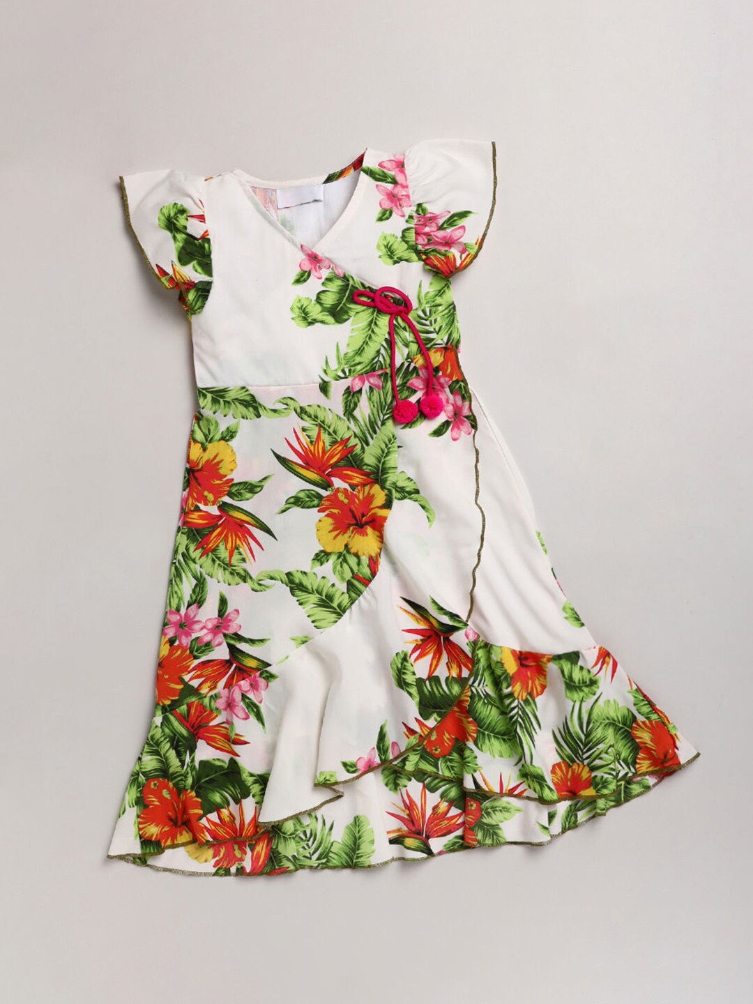 

Hopscotch White Floral A-Line Dress