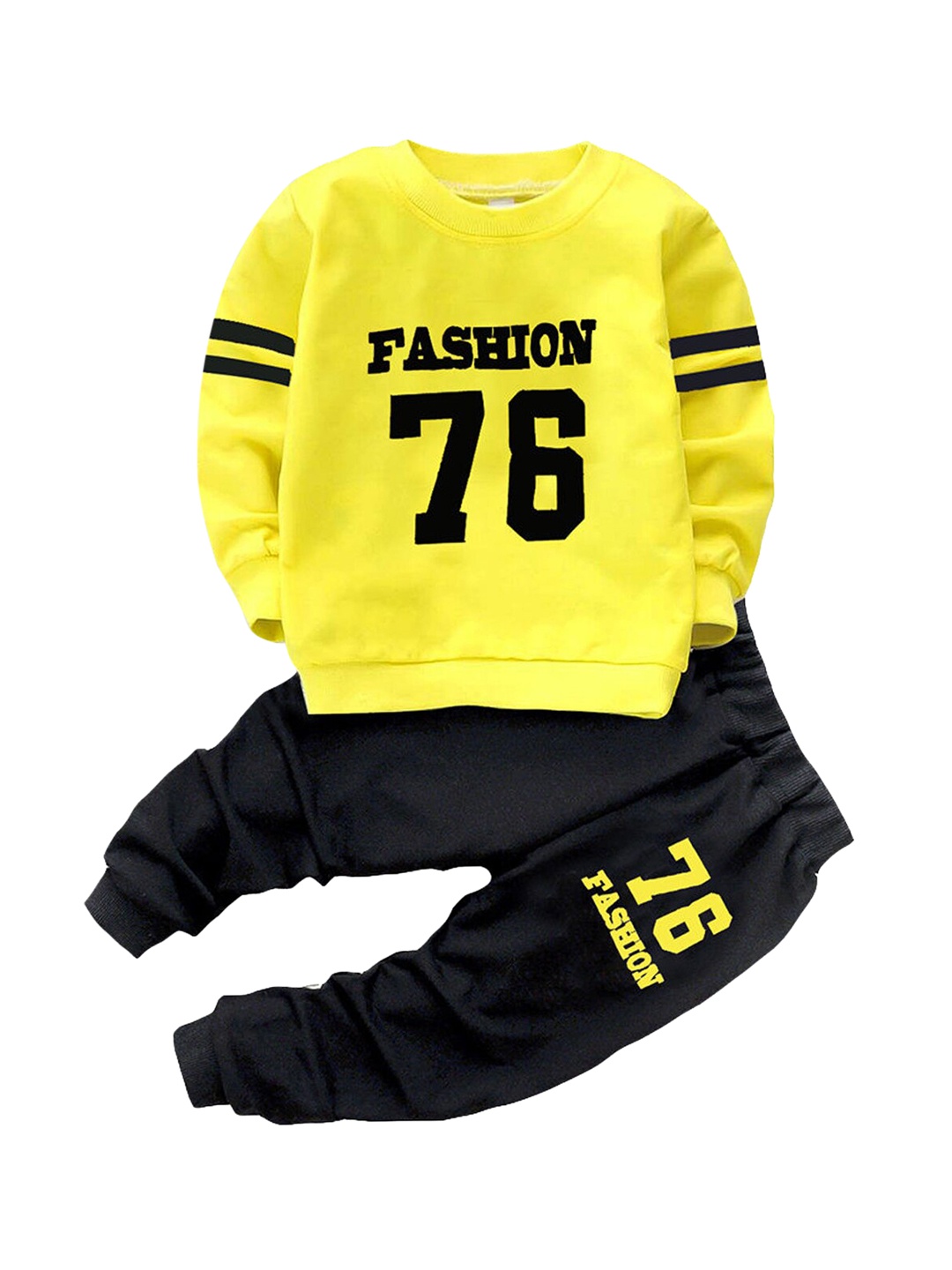 

Hopscotch Boys Yellow Printed T-shirt with Trousers