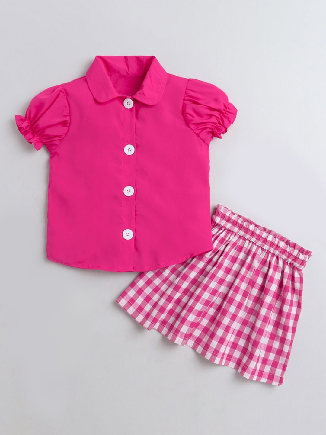 

Hopscotch Girls Pink Shirt with Skirt