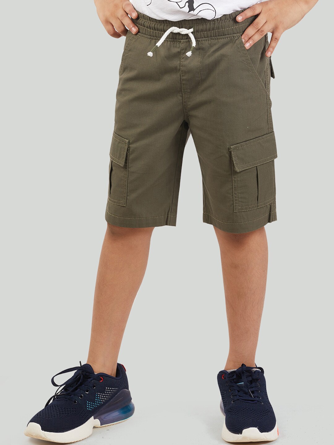 

Zalio Boys Olive Green Cargo Shorts