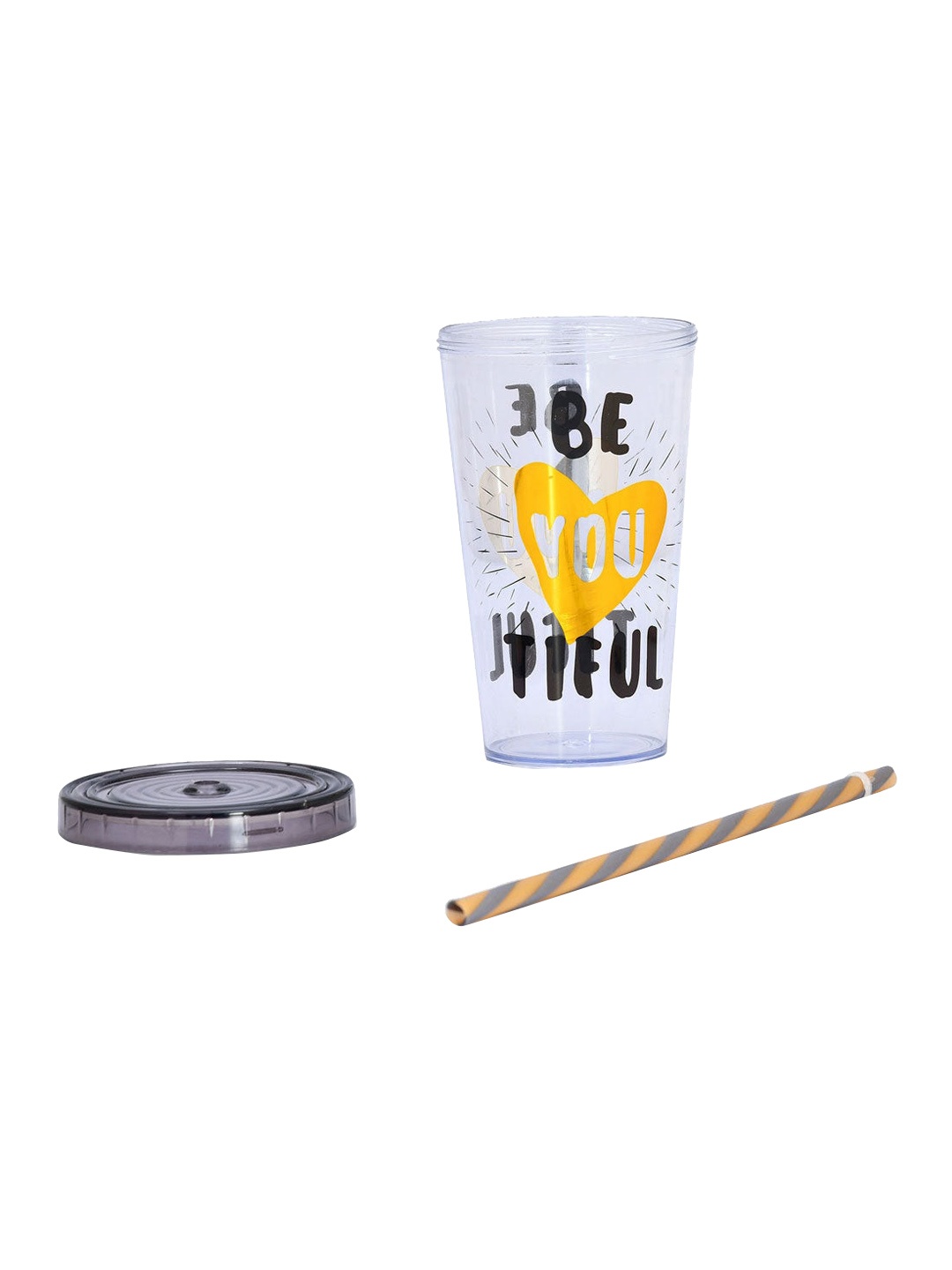 

Athome by Nilkamal Yellow & Black Printed Plastic Sipper