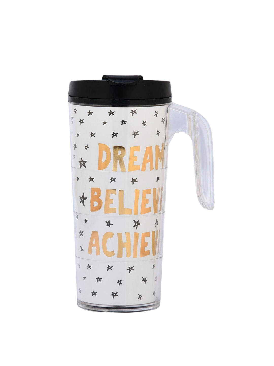 

Athome by Nilkamal White & Black Printed Sipper 440 ml