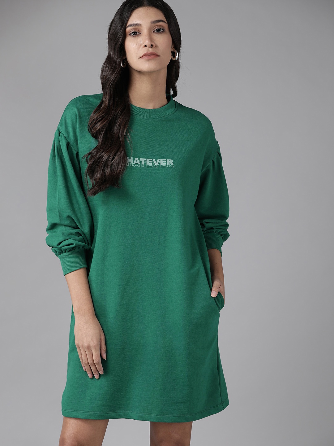 

Roadster Green Typography Print T-shirt Dress