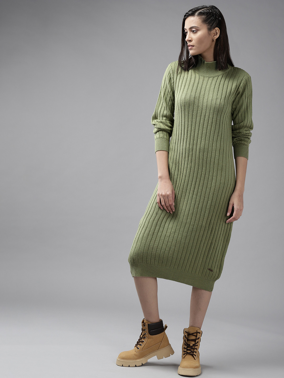 

Roadster Green A-Line Midi Dress