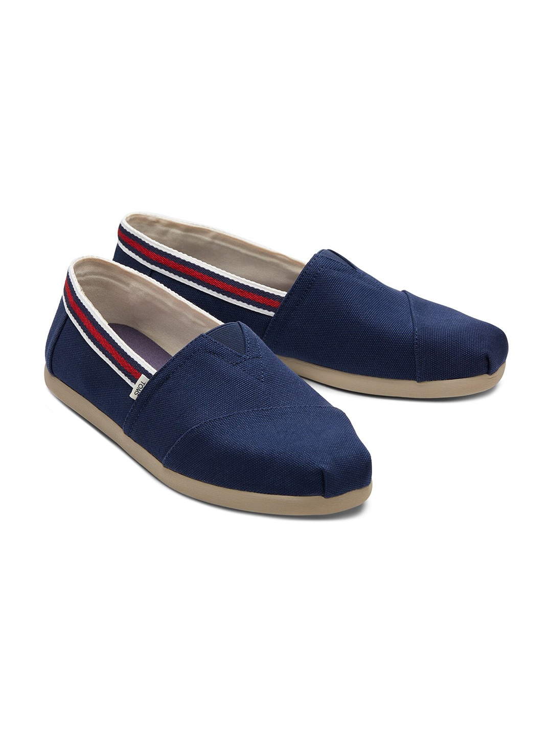 

TOMS Men Stripe Trim Alpargata Slip-On Sneakers, Navy blue