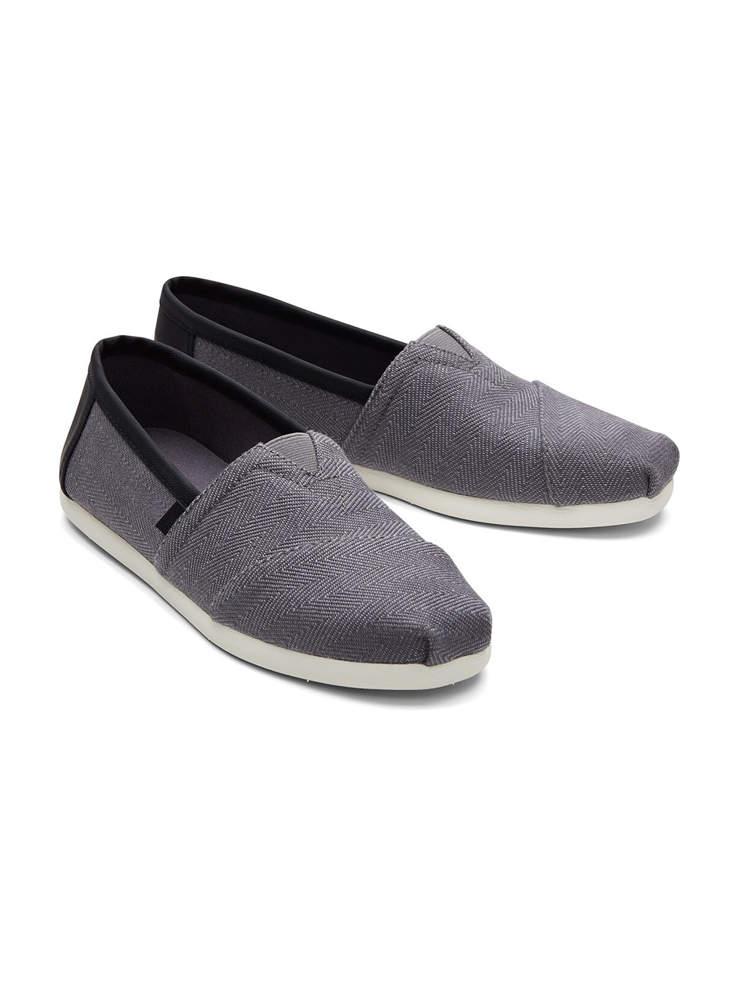 

TOMS Men Grey Woven Alpargata Slip-On Sneakers