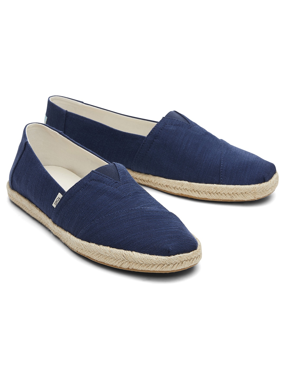 

TOMS Men Navy Blue Woven Organic Cotton Alpargata Rope Espadrilles