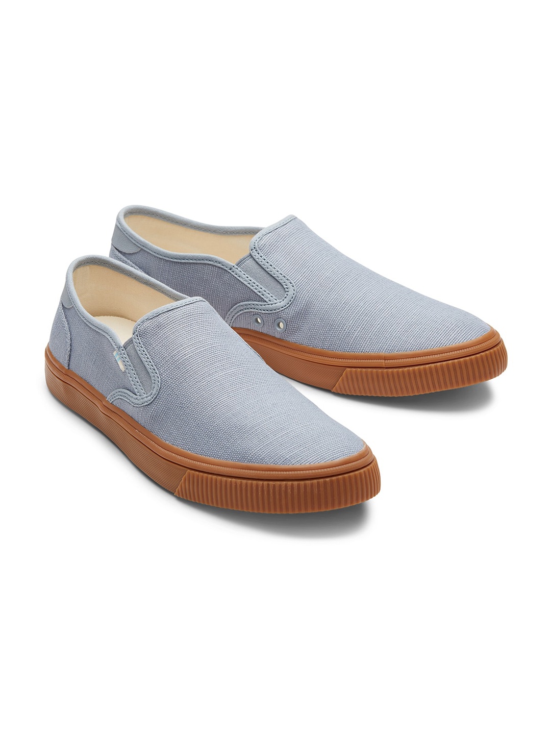 

TOMS Men Grey Canvas Slip-On Sneakers