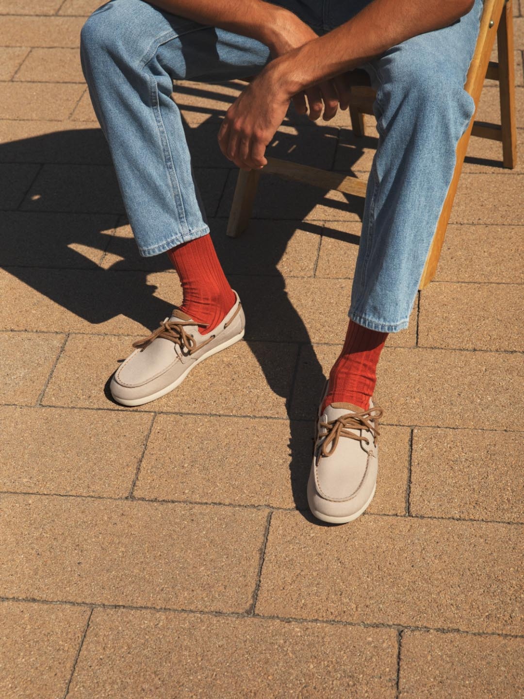 

TOMS Men Tan Claremon Canvas Boat Shoes