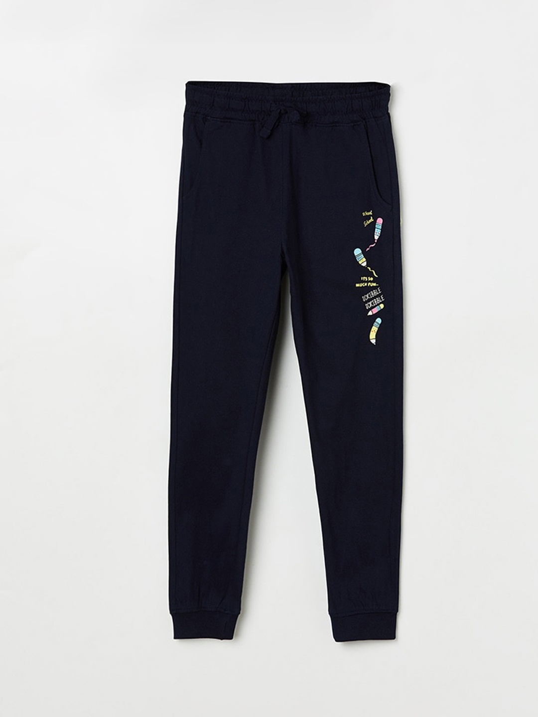 

Fame Forever by Lifestyle Girls Navy Blue Solid Track Pants