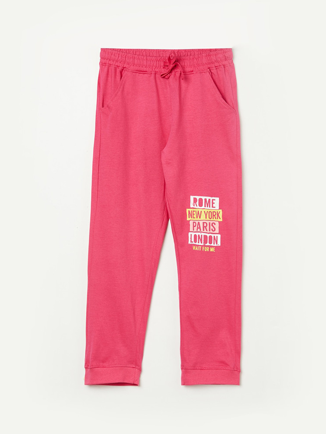 

Fame Forever by Lifestyle Girls Pink Pure Cotton Regular Fit Track Pants, Fuchsia