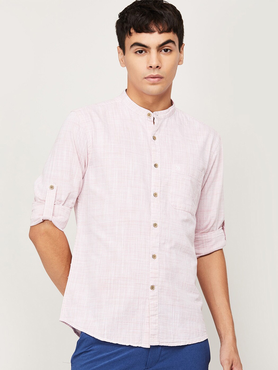 

CODE by Lifestyle Men Pink Striped Casual Shirt