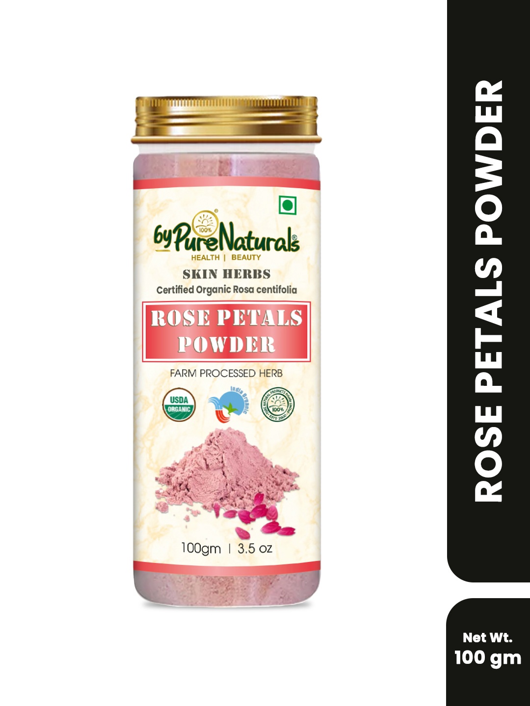 

byPureNaturals 100% Natural Herbal Rose Petal Powder - 100 g, Pink