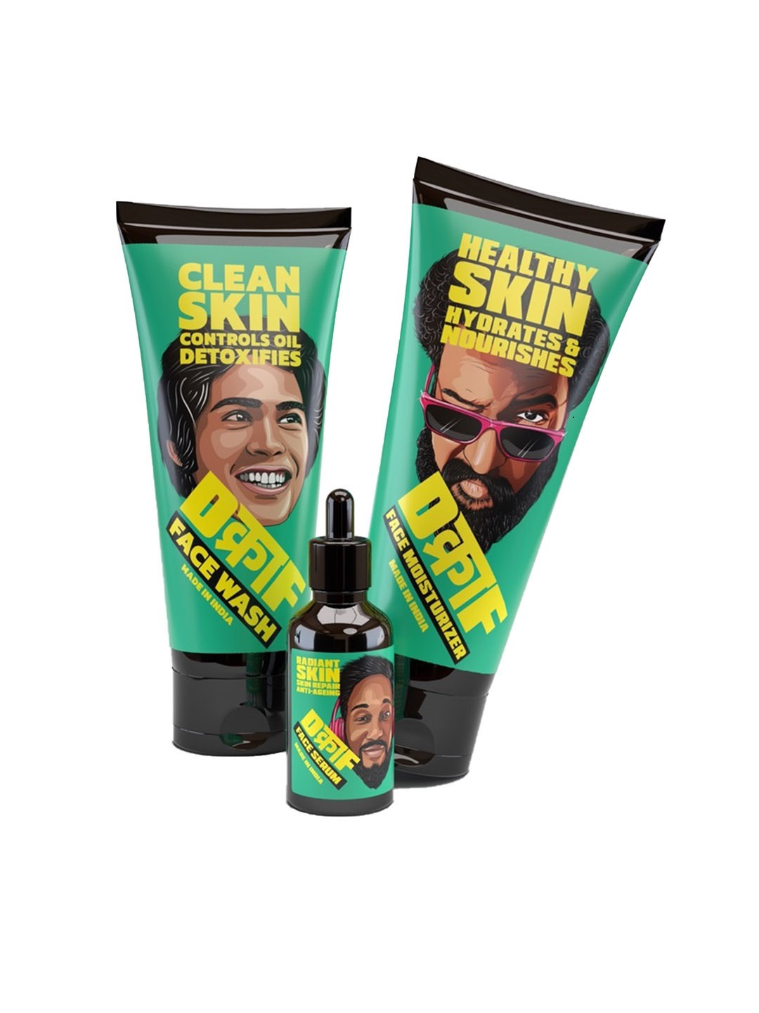 

DCRAF Men Combo of Face Wash 100 ml + Face Moisturizer 100 ml + Face Serum 30 ml, Green