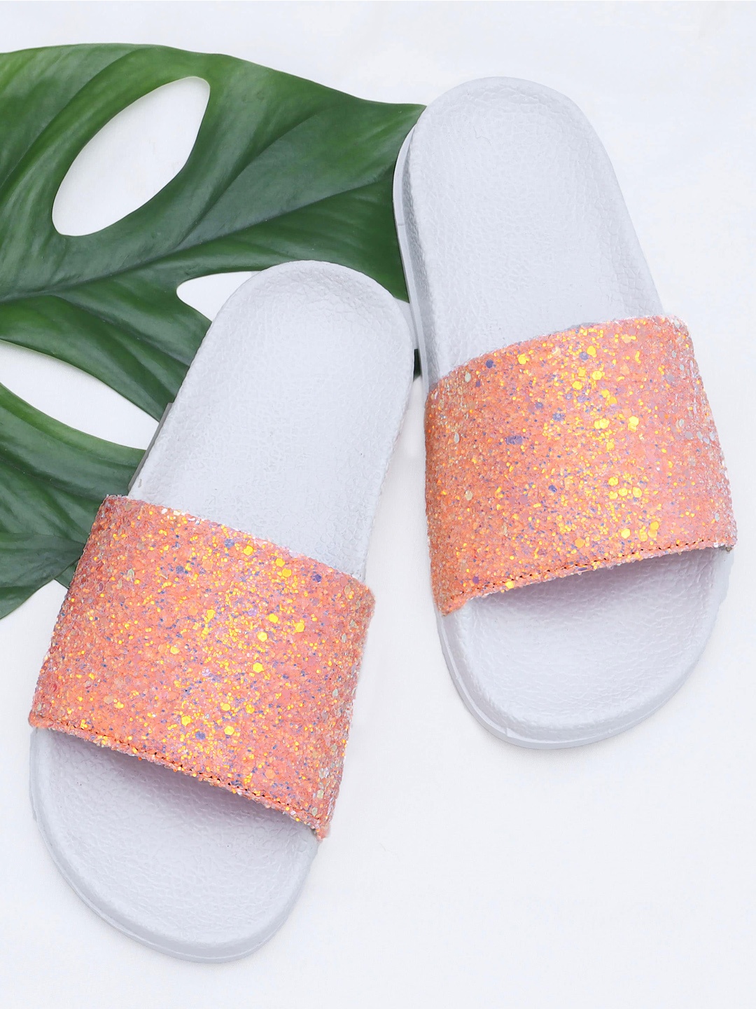 

DChica Girls Pink Embellished Open Toe Flats