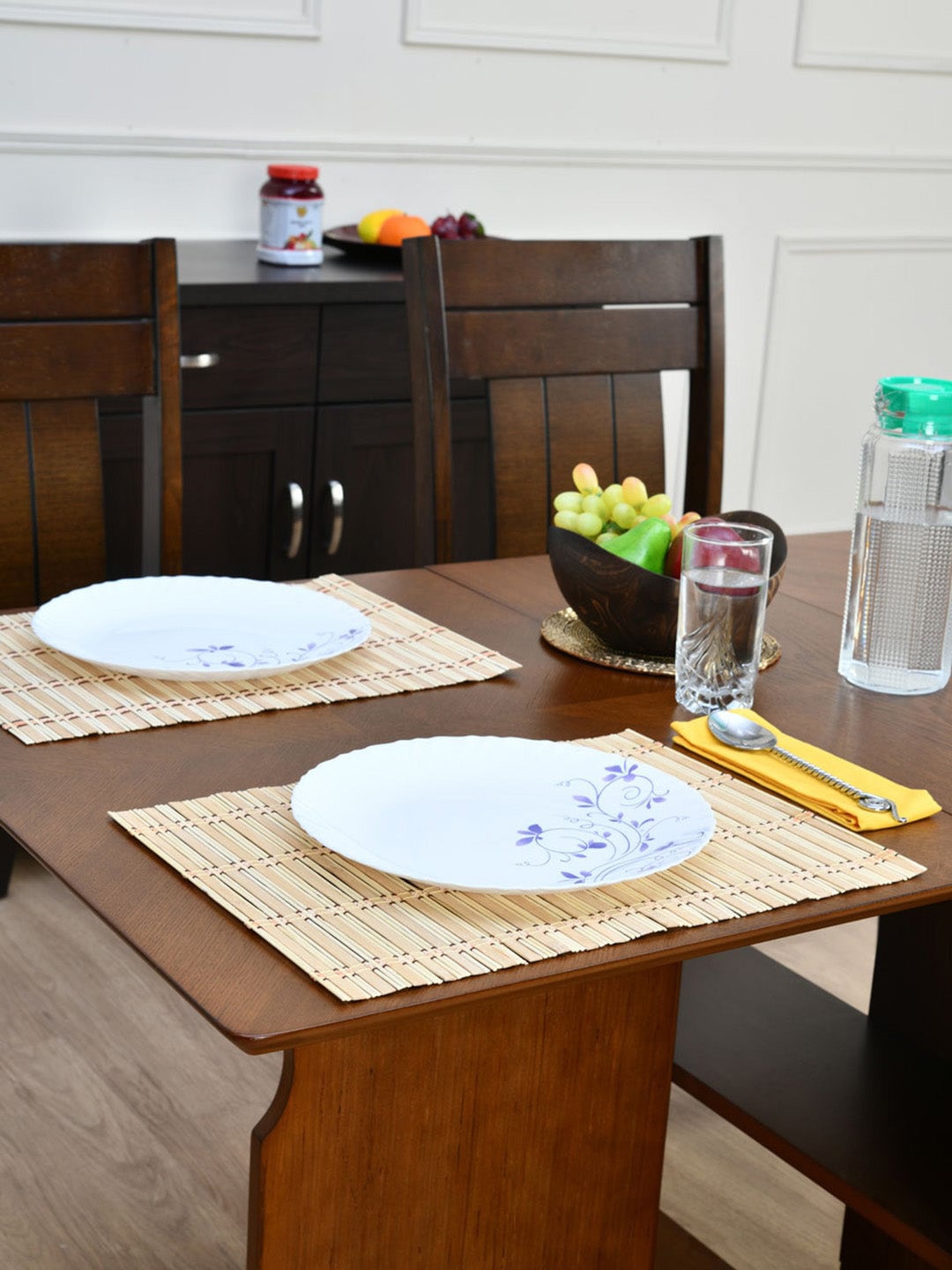 

Athome by Nilkamal Set of 6 Yellow Striped Placemat