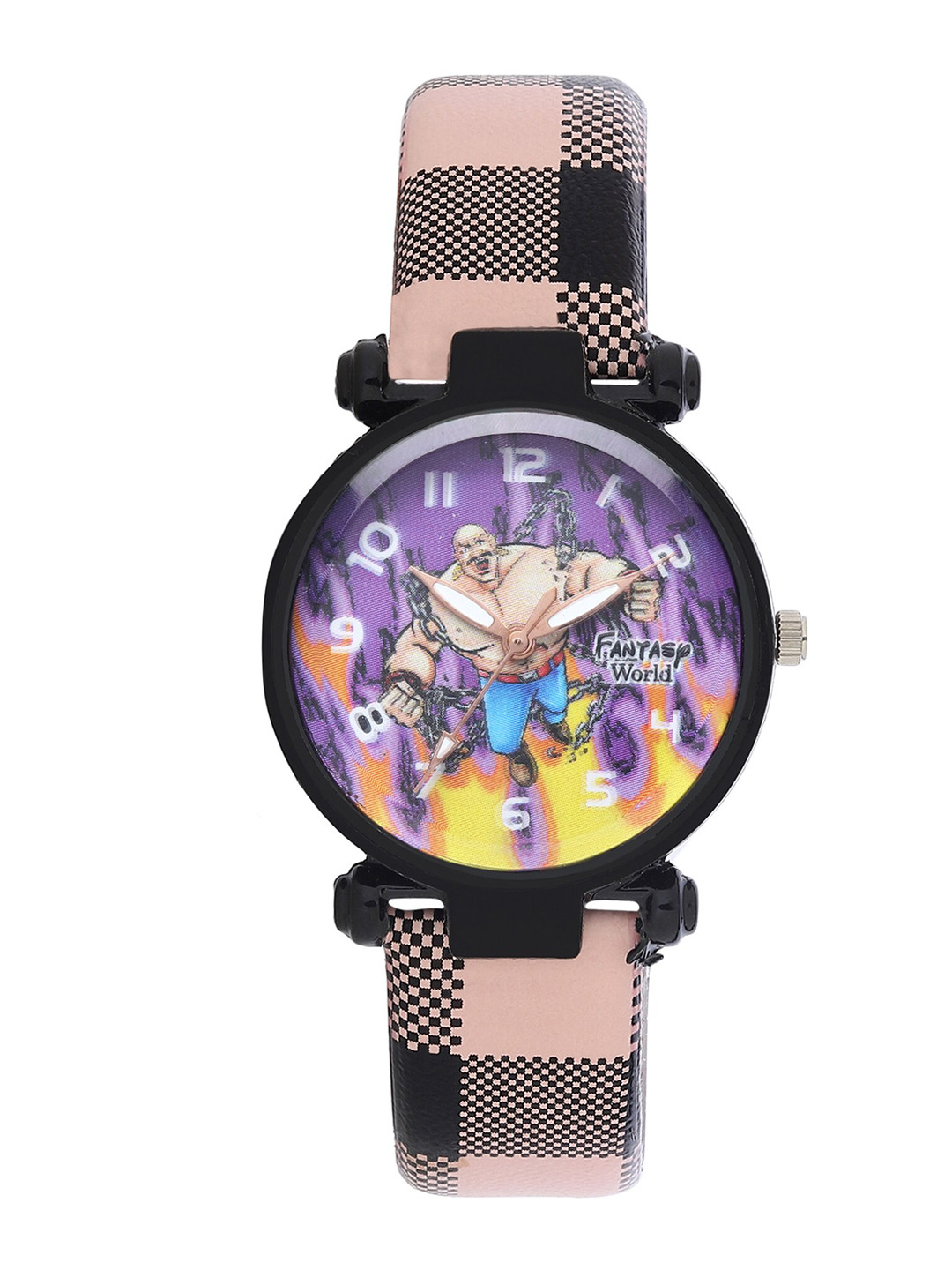 

Fantasy World Unisex Kids Multicoloured Printed Dial & Multicoloured Leather Straps Analogue Watch, Multi