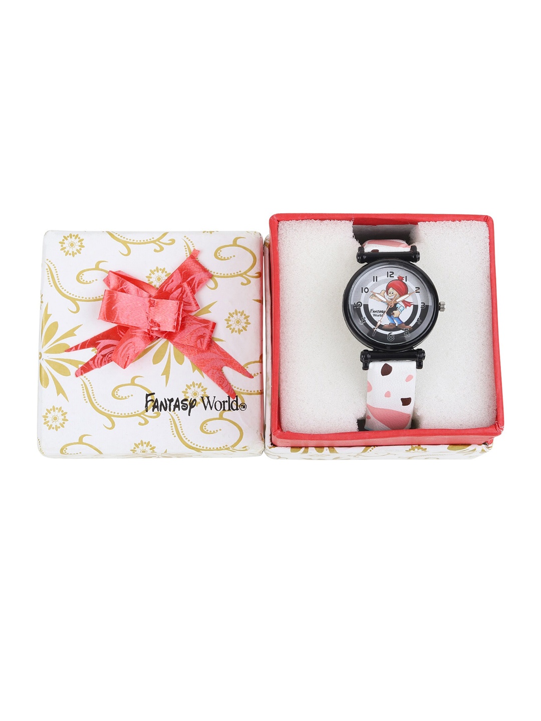 

Fantasy World Unisex Kids Multicoloured Printed Dial & Multicoloured Leather Bracelet Style Straps Analogue Watch, Multi