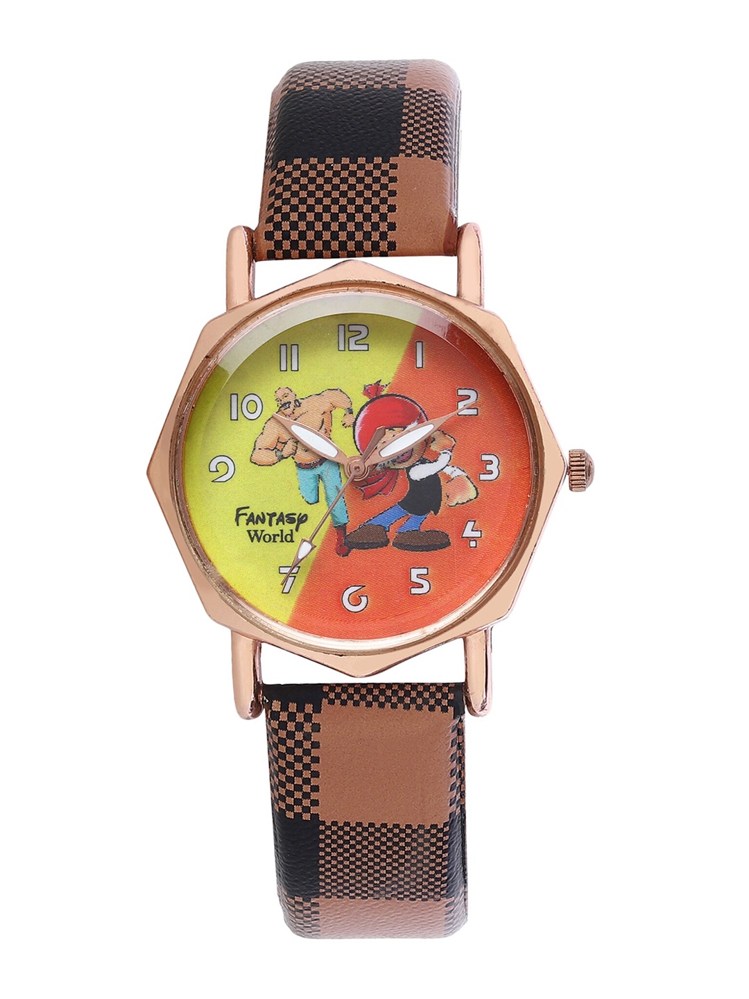 

Fantasy World Unisex Kids Multicoloured Printed Dial & Multicoloured Leather Straps Analogue Watch, Multi