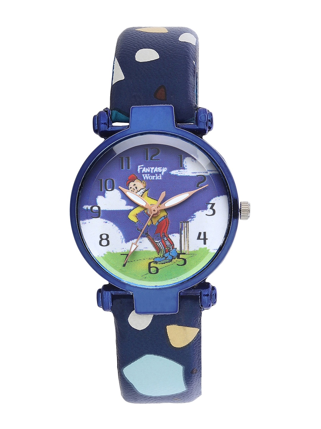 

Fantasy World Unisex Kids Multicoloured Printed Dial & Multicoloured Leather Straps Analogue Watch, Multi