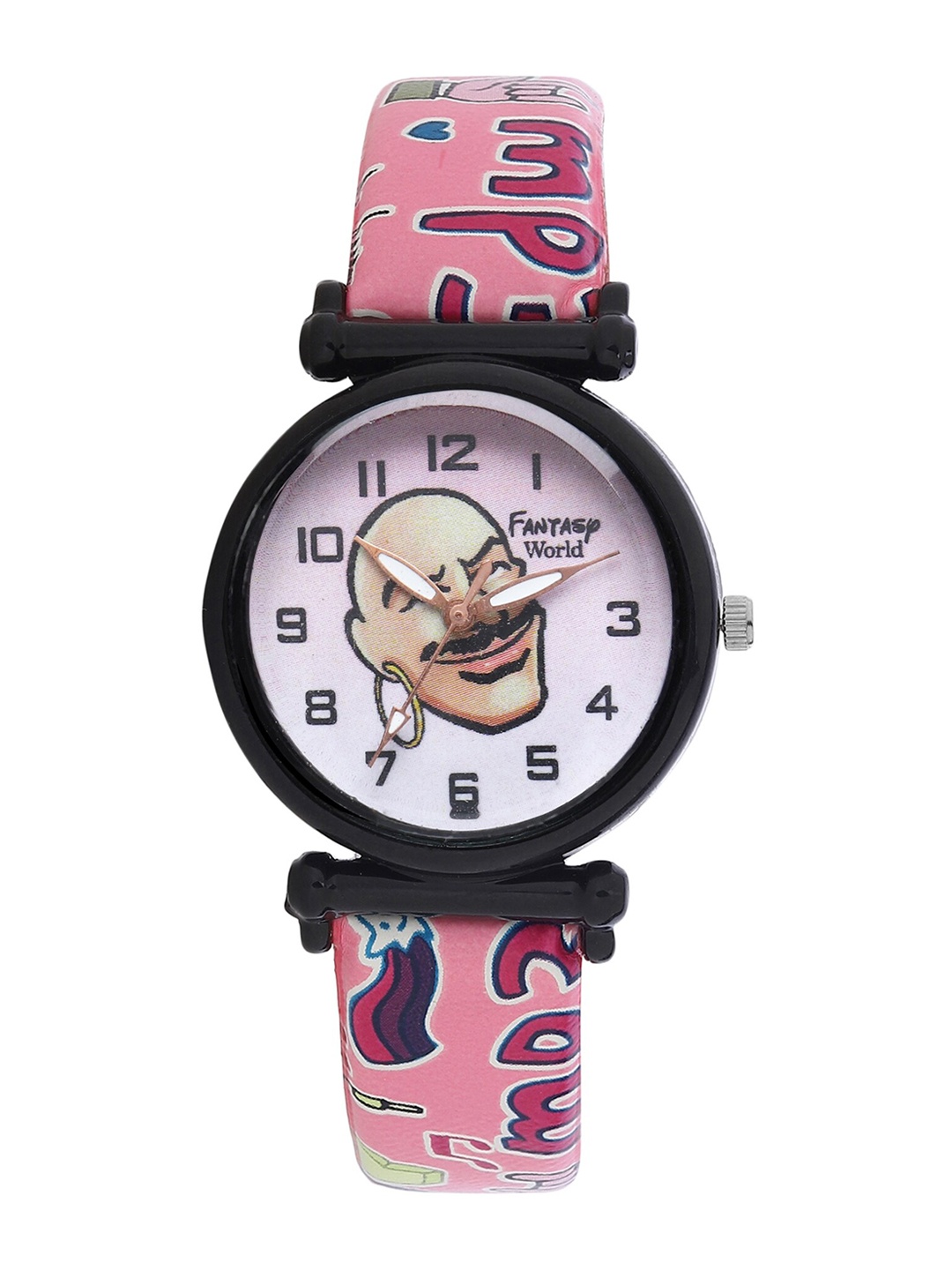 

Fantasy World Unisex Kids Multicoloured Printed Dial & Multicoloured Leather Straps Analogue Watch, Multi