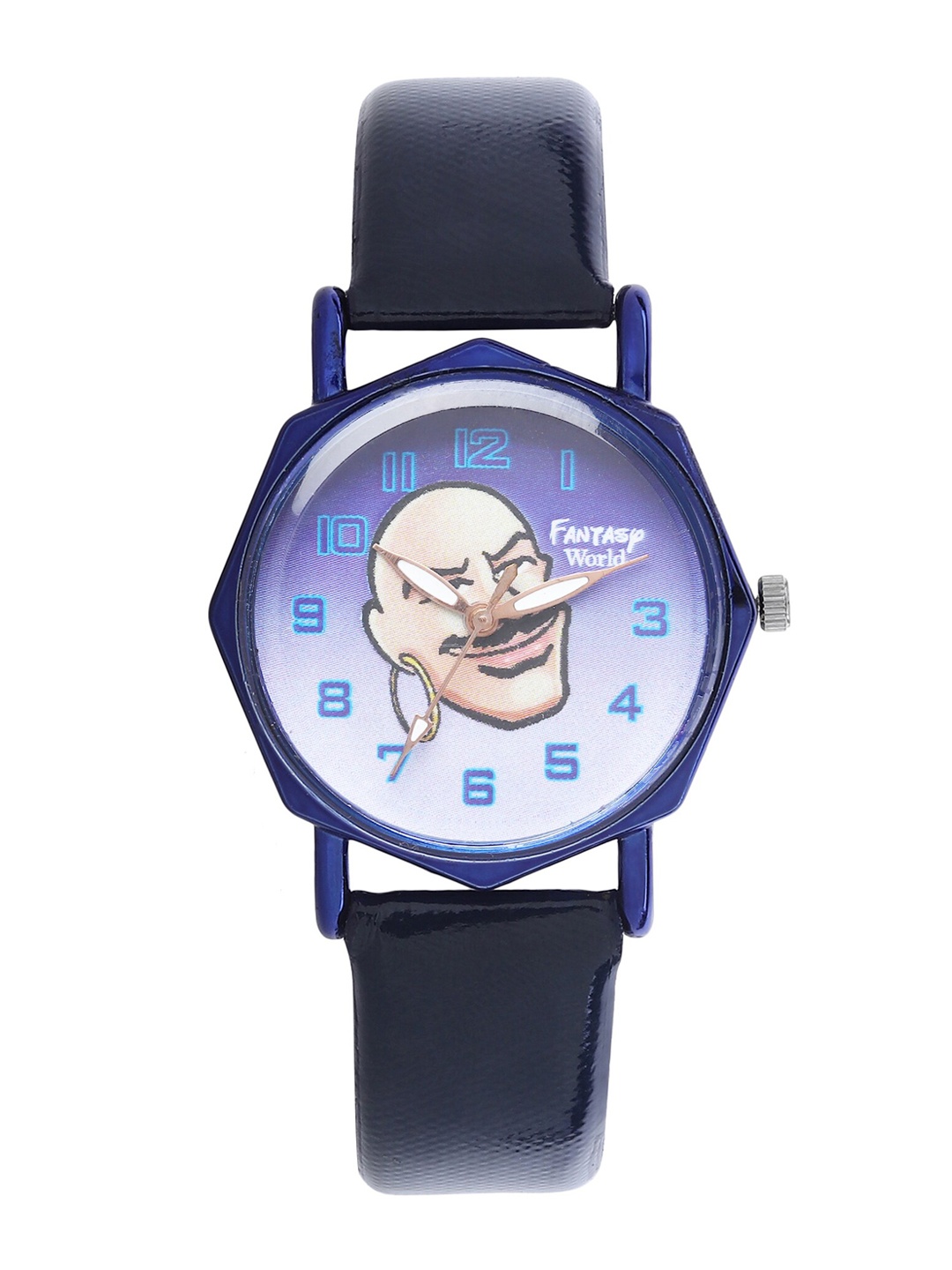 

Fantasy World Unisex Kids Multicoloured Printed Dial & Blue Leather Straps Analogue Watch FW-020-CH-BL2, Multi