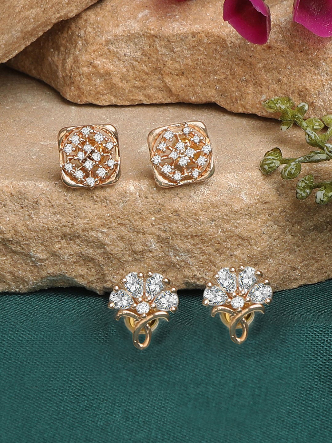 

ZINU Rose Contemporary Studs Earrings
