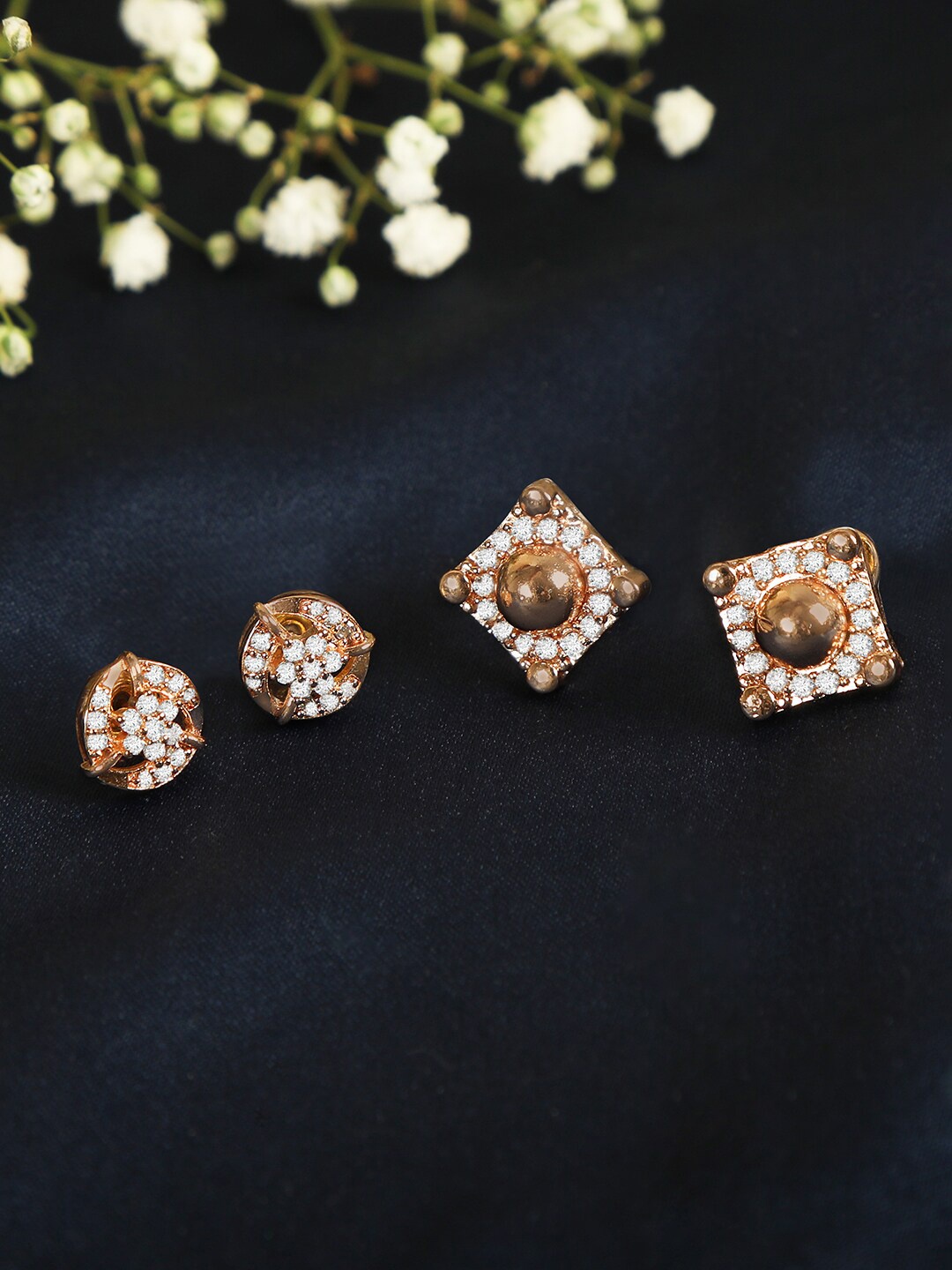 

ZINU Rose Contemporary Studs Earrings