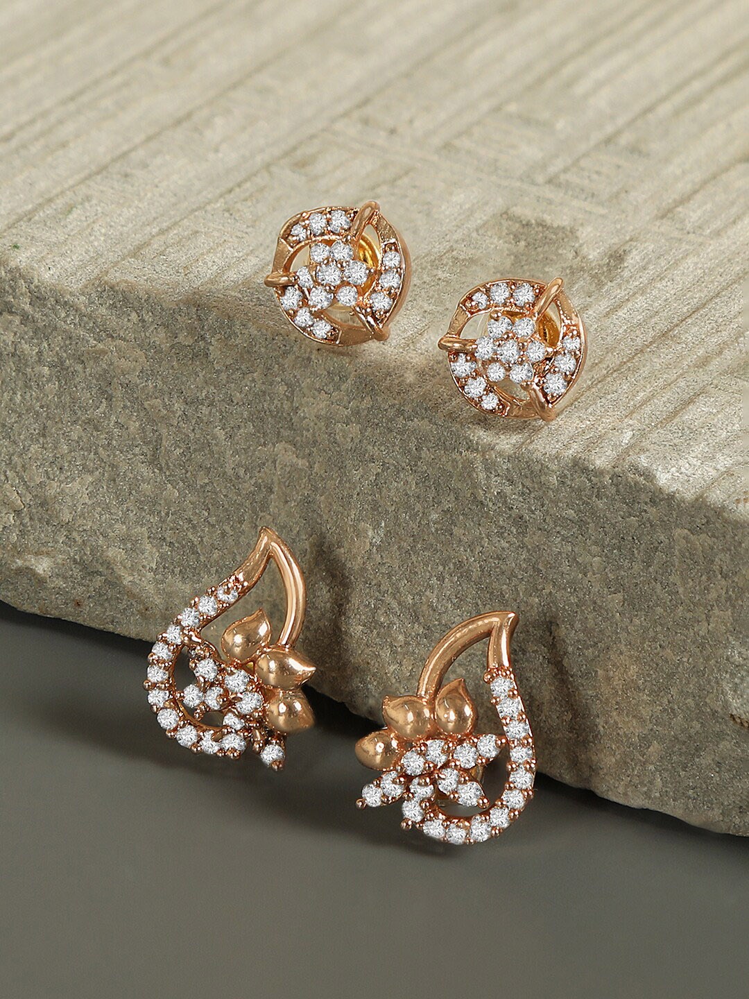 

ZINU Rose Contemporary Studs Earrings